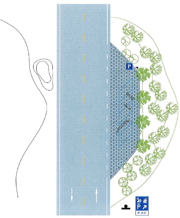倾斜式停车位标线图片